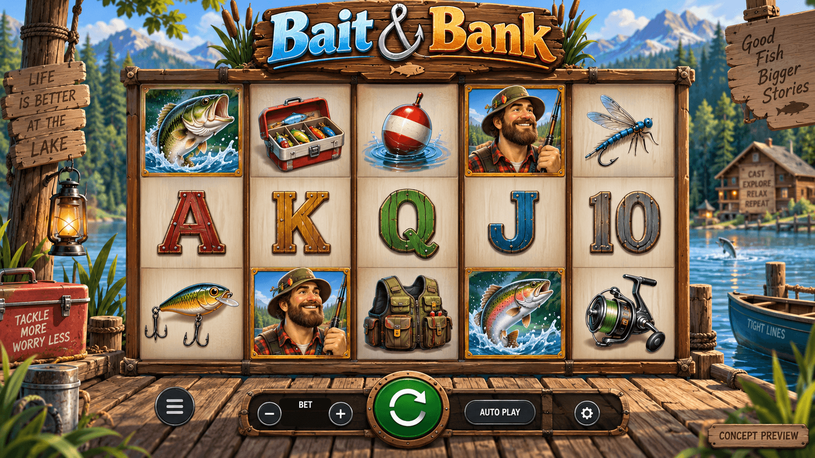Bait & Bank — generated concept placeholder, not actual gameplay