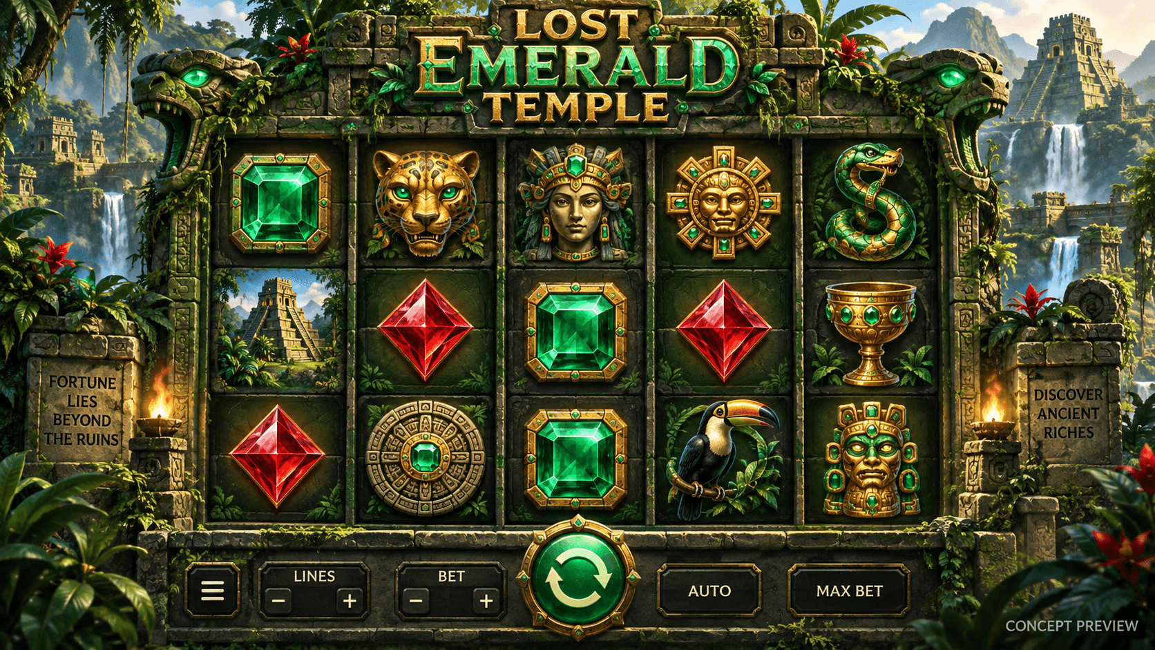 Lost Emerald Temple — generated concept placeholder, not actual gameplay