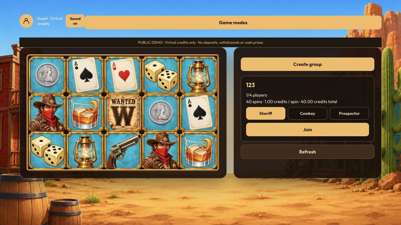 West Ember Multiplayer — multiplayer lobby — virtual-credit demo